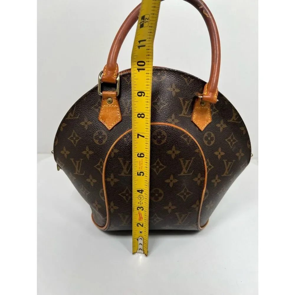 LOUIS VUITTON Ellipse PM Monogram Handbag Brown Lock + Key + Dust Bag